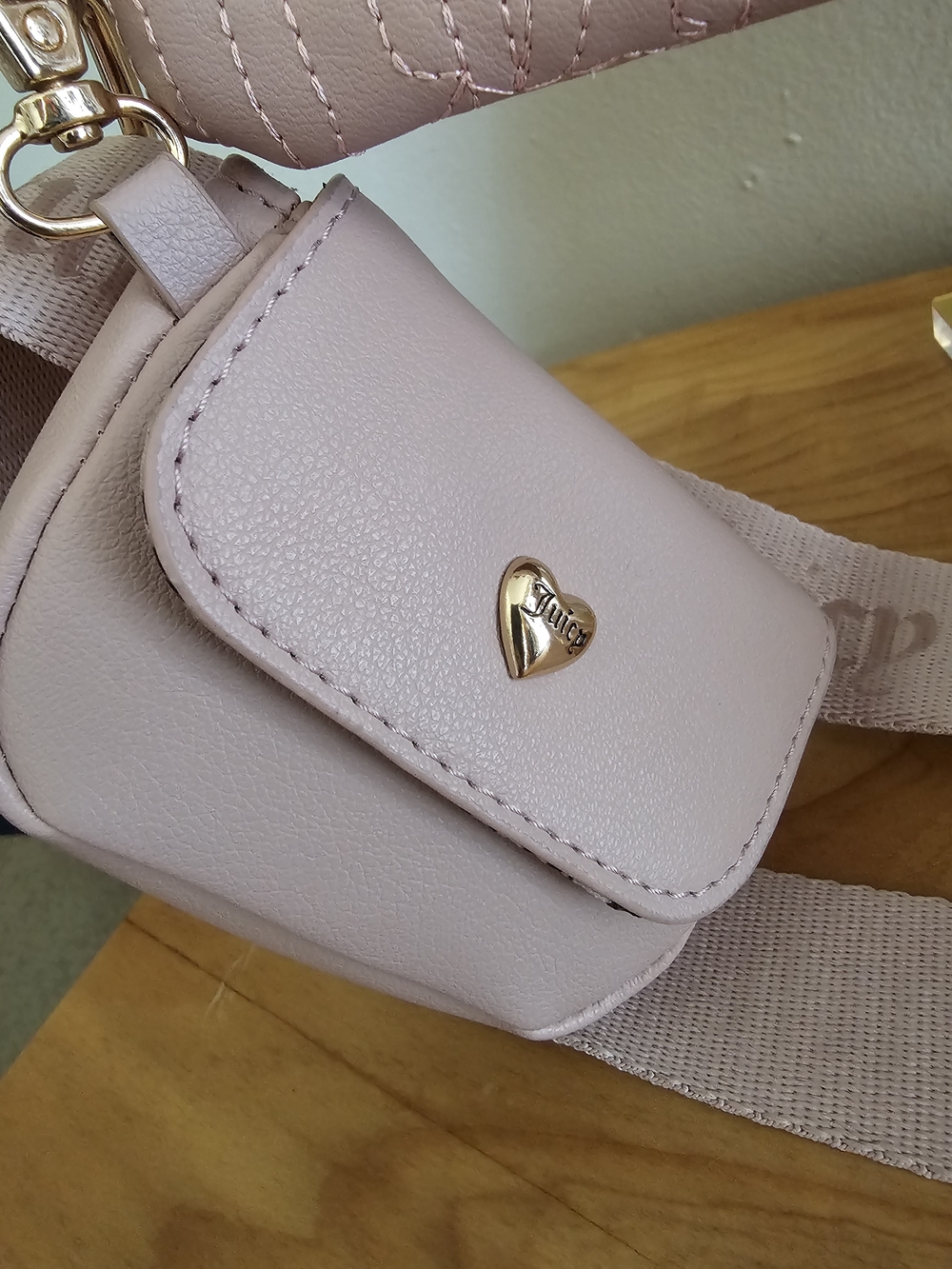 Juicy Couture Pink Quilted Tote Bag with Crossbody Strap - Picture 4 of 7